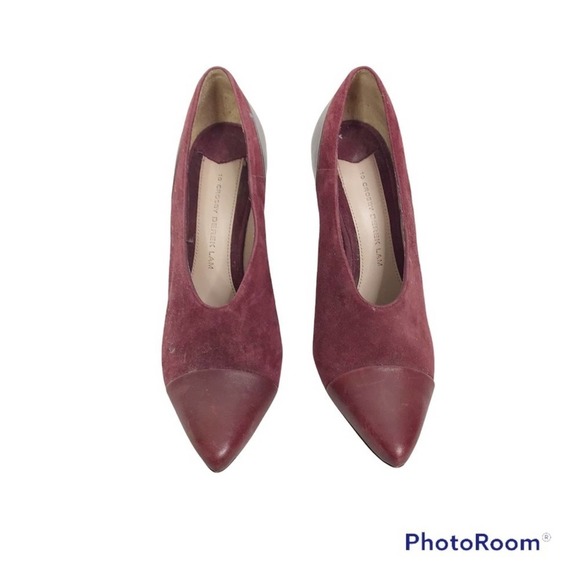 10 Crosby Derek Lam red suede and leather boots wedges size 6 - Picture 1 of 8